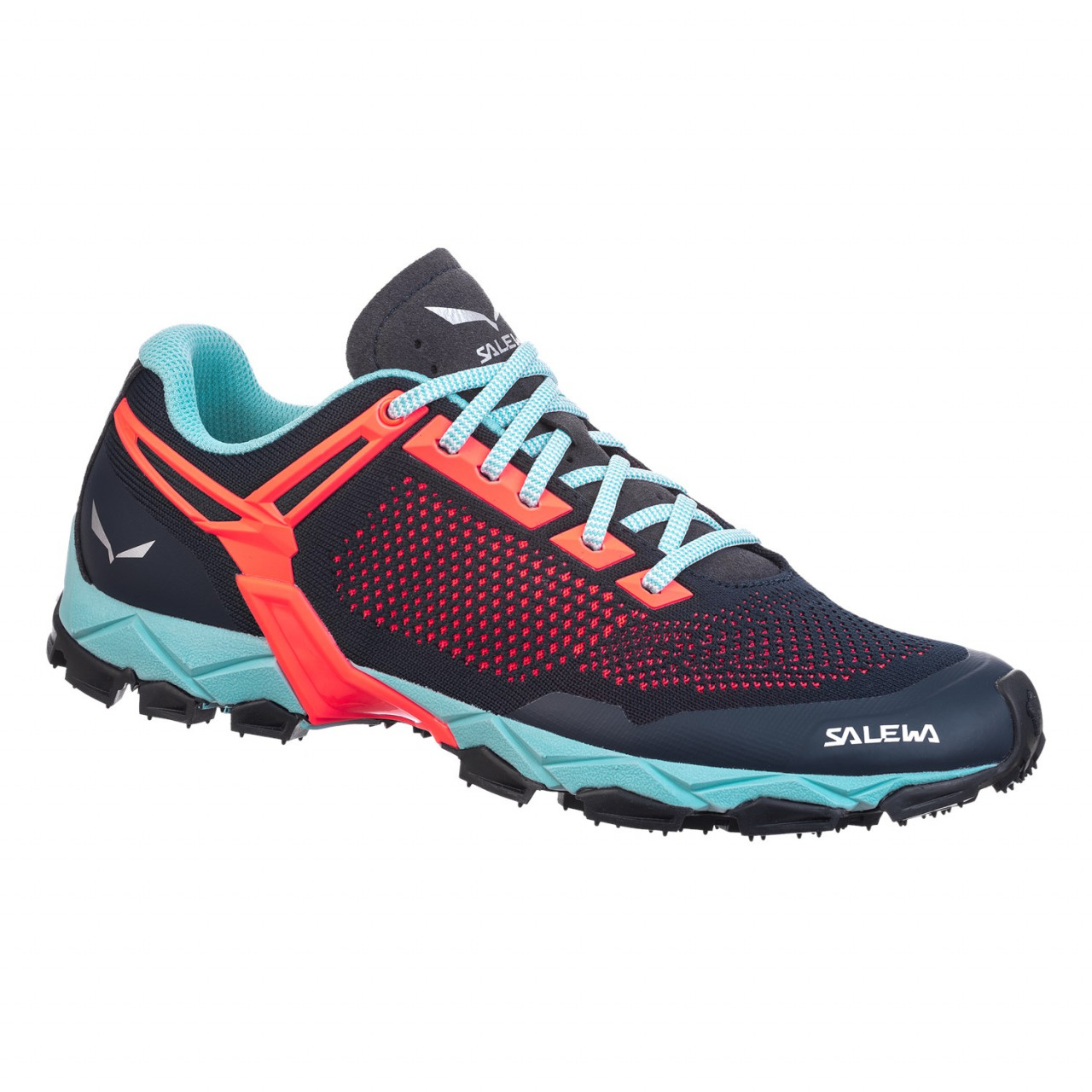 Salewa Women's Lite Train K Hiking Shoes Blue/Navy/Coral MIB-054362